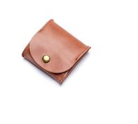 Porte-monnaie portable en cuir véritable - Design vintage - Pour écouteurs - Pour homme et femme, Bean Paste Color, 1PCS