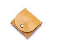 Porte-monnaie portable en cuir véritable - Design vintage - Pour écouteurs - Pour homme et femme, jaune, 2 pièces