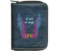 Porte monnaie porte carte noir Motif Je suis un ange Noir G