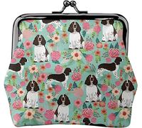 Porte-Monnaie Porte-Monnaie Anglais Springer Spaniel Chien Femmes Fille Sac d'argent Petit Portefeuille Pochette à Langer