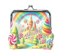 Porte-monnaie, porte-monnaie en matériau recyclé beige avec serrure à baiser, porte-monnaie pour femme, Floral Candy Land Rainbow, one size, Floral Candy Land Rainbow