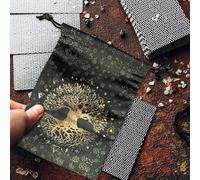 Porte-monnaie pour cartes Tarot, porte-bouquets en velours pour Oracle et Tarot - Étui à bouquets avec design gothique antique pour lecture cartomancie Halloween