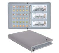 Porte-monnaie pour collectionneurs, 300 pochettes ignifuges et 36 pochettes pour accessoires de collection de monnaie, billets, pennies, timbres (argent)