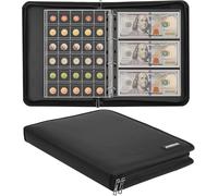 Porte-monnaie pour collectionneurs, 300 pochettes ignifuges et 36 pochettes pour accessoires de collection de monnaie, billets, pennies, quarts, timbres