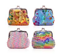 Porte-Monnaie pour Enfants 4 Pièces, Sac À Main À Paillettes Colorées, Sac À Main Créatif, Mini Sac À Main, Sac À Main Mignon