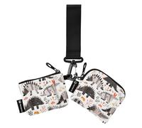 Porte-monnaie pour femme Armadillo de dessin animé gris foncé avec dragonne - 2 pièces de crédit pour homme