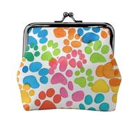 Porte-monnaie pour femme avec empreintes de pas colorées - Petites pochettes avec serrure à baiser - Pour pièces de monnaie, cartes, petits articles