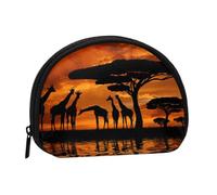 Porte-monnaie pour femme avec fermeture éclair Motif ethnique africain, Arbre Majestic Girafe Afrique, One Size, Pochette à monnaie