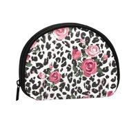 Porte-monnaie pour femme avec fermeture éclair Motif papillons Violet, Rose et léopard, One Size, Pochette à monnaie