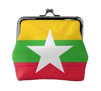 Porte-monnaie pour femme avec motif drapeau de la Birmanie - Petites pochettes avec serrure à baiser - Pour pièces de monnaie, cartes, petits objets
