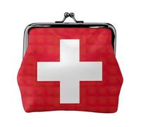 Porte-monnaie pour femme avec motif drapeau suisse, petites pochettes avec serrure à baiser, pour pièces de monnaie, cartes, petits objets