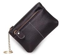 Porte Monnaie pour Femme Femmes Petit Portefeuille en Cuir Court Zip Embrayage Mini Simple Porte-Monnaie Mini Portefeuille(Schwarz)