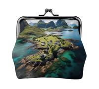 Porte-monnaie pour femme imprimé îles de Norvège - Petites pochettes avec verrou - Pour pièces de monnaie, cartes, petits objets