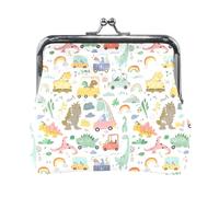 Porte-monnaie pour femme, motif carreaux bleus, 11,4 x 10,4 cm, Cartoon Dinosaures Cars, one size, Cartoon Dinosaures Cars