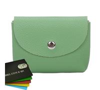 Porte-monnaie pour femme, petit portefeuille de poche, mignon avec motif litchi, petits sacs en cuir PU | Multipurpose Outdoor Indoor Utility Effortless Installation Not Easy To Break, Vert clair