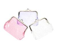 Porte-monnaie pour Femmes Alliage Pailleté 3 Pièces, en Pvc, Transparent | Format Portable, Bureau et Voyage, Bien Organisé, Ouverture Large, Accès Rapide, Petites Bourses