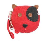 Porte-Monnaie pour Femmes Porte-Monnaie en Cuir de Vache Souple Porte-Monnaie Pochette avec Un Design Charmant et Mignon pour Dames (Rouge 13x1x13cm)