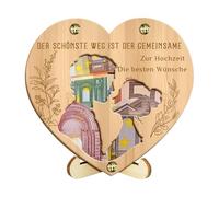 Porte-Monnaie pour mariageen espèces, Fournitures de mariageen Bois en Forme de cœur - Enveloppes d'argent de Mariage, pour Nouveau Couple, marié