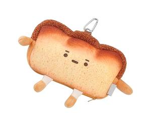 Porte-monnaie pour toast - étui de changement avec fermeture éclair, pendentif en peluche pour sac à dos, portefeuille de poche avec tissu doux de longue durée | espace compact pour les femmes et les