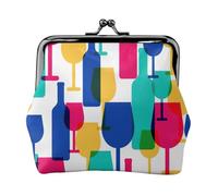 Porte-monnaie pour verres à cocktail et bouteilles de vin, porte-monnaie, rouge à lèvres, accessoires cosmétiques, pour un usage quotidien, Noir , Taille unique, Pochette à monnaie