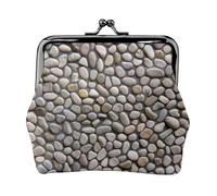 Porte-monnaie pratique avec impression de galets pour femme (11,5 x 10,5 cm), noir, One Size