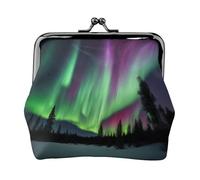 Porte-monnaie pratique avec impression de peinture aurores boréales pour femme (11,5 x 10,5 cm) exquis, noir, One Size