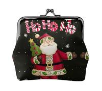 Porte-monnaie pratique avec imprimé Merry Christmas pour femme (11,5 x 10,5 cm) exquis, noir, One Size