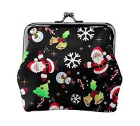 Porte-monnaie pratique avec inscription « Merry Christmas » pour femme (11,5 x 10,5 cm), noir, One Size