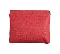 Porte-monnaie pratique en cuir synthétique avec cadre à ressort sécurisé pour homme et femme, Rouge, Beauté de masse
