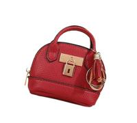 Porte-monnaie pratique en cuir synthétique robuste pour femmes, rouge à lèvres, cartes et câble de données, Rouge