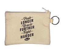 Porte-monnaie Push Longer Reach Further Fight Harder Hustle Beige