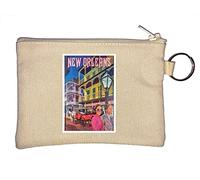 Porte-monnaie rétro avec affiche de la Nouvelle-Orléans États-Unis Beige