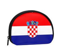 Porte-monnaie rétro drapeau irlandais - Mini porte-monnaie pour pièces de monnaie, clés, rouge à lèvres et essentiels avec fermeture éclair, Drapeau de la République de Croatie, One Size, Tendance