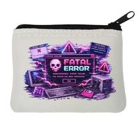 Porte-monnaie rétro en néoprène avec système fatal d'erreur 10 x 11 cm Blanc