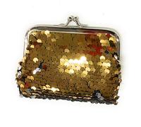 Porte-monnaie réversible à paillettes pour monnaie Porte-monnaie Porte-cartes Cadeau UK, doré, Sequins