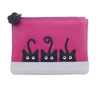 Porte-monnaie RFID en cuir noir Peek A Boo Cats Mala Leather, rose, Taille unique, Porte-monnaie et cartes