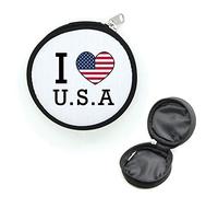 Porte-Monnaie Rond avec Zip i Love Drapeau USA