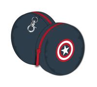 Porte-monnaie rond - Captain America (Avengers) - 9x9x2 cm - 100% polyester - Avec mousqueton