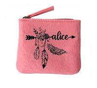Porte Monnaie Rose avec Votre prenom Fleur