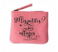 Porte Monnaie Rose Motif Mes Affaires Personnalisable