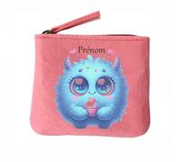 Porte Monnaie Rose Motif Ourson Cupcake Personnalisable