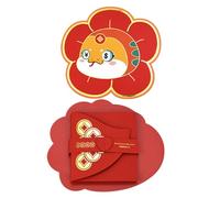 Porte-monnaie rouge, enveloppes rouges pour le Nouvel An chinois, porte-monnaie avec motif serpent de dessin animé, porte-monnaie pour le Nouvel An, paquet rouge avec plusieurs emplacements pour