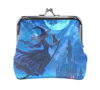 Porte-monnaie rouge squelette patineur étui organisateur sac à main avec fermoir pochette portable organisateur portefeuille organisateur, Château mystique bleu, one size, Château mystique bleu