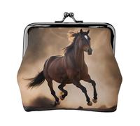 Porte-monnaie Running Horses, porte-monnaie, rouge à lèvres, accessoires cosmétiques, pour un usage quotidien, Noir , Taille unique, Pochette à monnaie