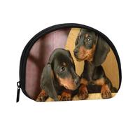 Porte-Monnaie, Sacs à Main Portefeuille Pochette de Changement Sac à Main Mini Portefeuilles pour Femmes Filles Cadeau, Teckel Chiots Animaux Chiens Petit Teckel