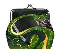 Porte-Monnaie Serpent Chinois Vert Kiss Lock Change Purse Vintage Trinkets Pouch