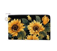 Porte-monnaie simple et coloré en toile avec motif étoiles - Petit sac de rangement avec fermeture éclair, Tournesol Thank You for Brightening My Life, Taille unique, Fleurs et animaux