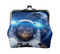 Porte-Monnaie Space Cat Change Purse Coin Purse Kiss Lock Wallet for Women Wallet Card Holder Buckle Purse Cute Small PU Leather Pocket Wallet for Women Ladies Clutch Purse Elephant in The Jungle
