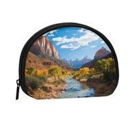 Porte-monnaie Squeeze Petit portefeuille zippé Zion National Park imprimé porte-monnaie, noir, taille unique, imprimé, Noir , Taille unique, Imprimé