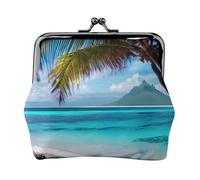 Porte-monnaie Tahiti Beach - Petit portefeuille pour cartes - Pour homme et femme - Pour le shopping et les sorties décontractées, noir, One Size, Art déco